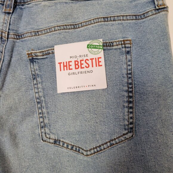 Celebrity Pink Mid-Rise Distressed Girlfriend Denim Jeans Size 20 - Picture 4 of 8